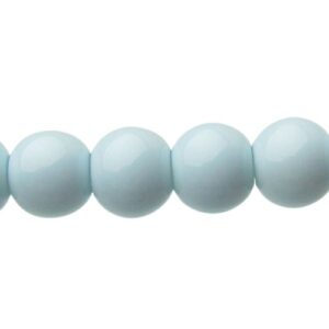 Solid Pale Blue Glass Round Beads – 8mm [strand]