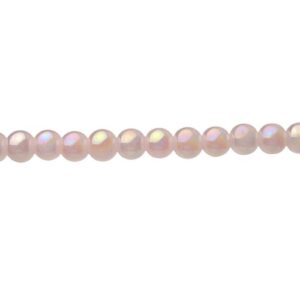 Solid Light Pink AB Glass Round Beads – 8mm [strand]