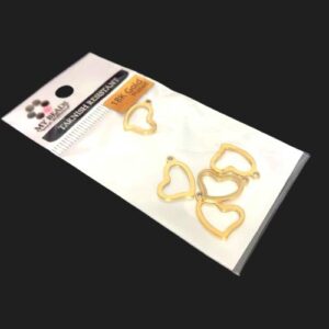 tarnish resistant heart charms gold 18k