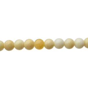 Yellow Stone-Look Glass Round Beads – 8mm [strand]