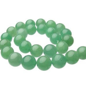 green aventurine 14mm round gemstone beads