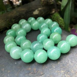 green aventurine 14mm round gemstone beads