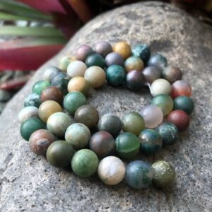 matte fancy jasper round gemstone beads 8mm