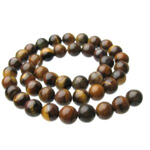 tiger eye 8mm round gemstone beads natural crystals