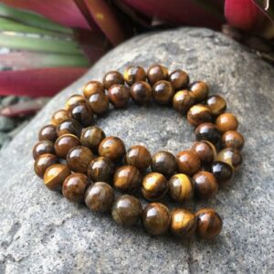 tiger eye 8mm round gemstone beads natural crystals