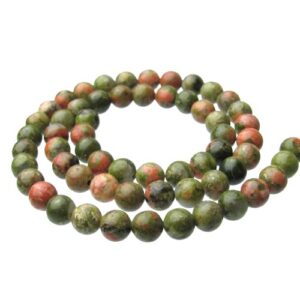 unakite 6mm round gemstone beads