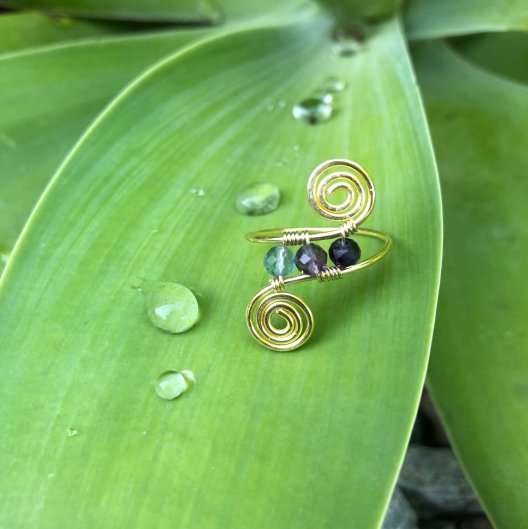 Simple Fluorite Wire-wrapped Ring Tutorial