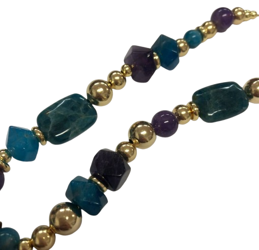 apatite and amethyst beaded necklace tutorial