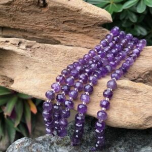 amethyst faceted wheel gemstone beads natural crystals