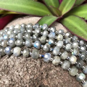 labradorite faceted wheel gemstone beads