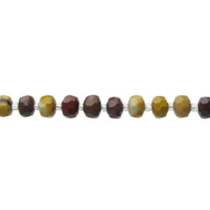 mookaite faceted wheel gemstone beads