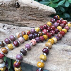 mookaite faceted wheel gemstone beads