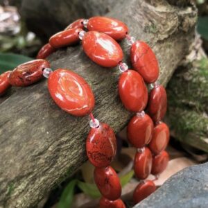 red jasper oval gemstone beads