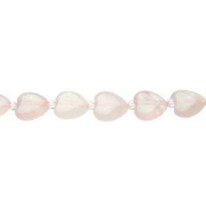 rose quartz heart shaped gemstone beads