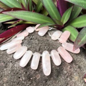 rose quartz drop nugget natural gemstone beads