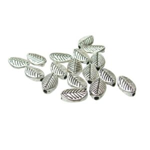 silver leaf spacer beads