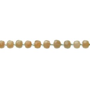 sunstone faceted wheel natural crystals beads