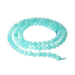 amazonite faceted 4mm round gemstone beads