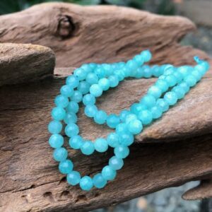amazonite faceted 4mm round gemstone beads