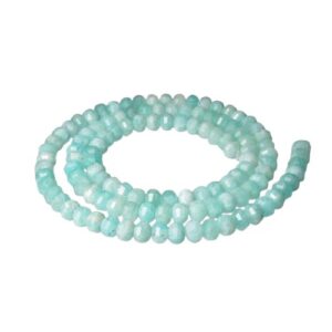 amazonite faceted rondelle natural gemstone beads