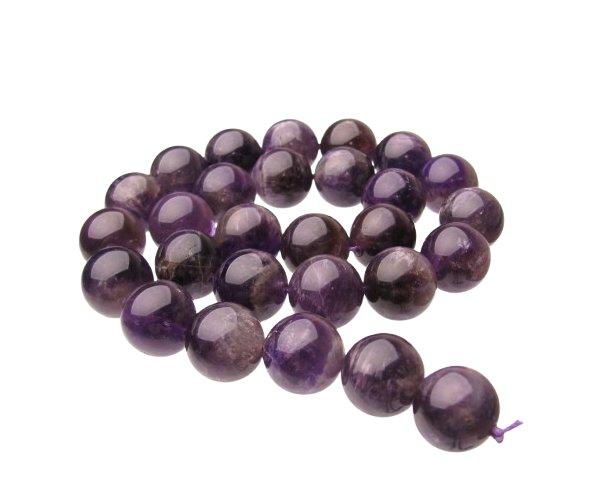 amethyst gemstone round beads 14mm natural crystals