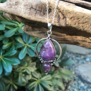 natural amethyst crystal pendant