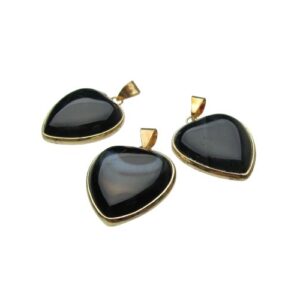 black agate gemstone pendant natural crystals Australia