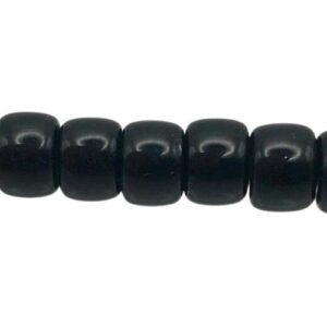 black glass barrel beads