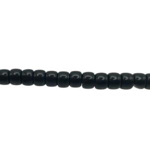 black glass barrel beads