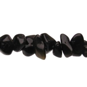 black obsidian gemstone chip beads