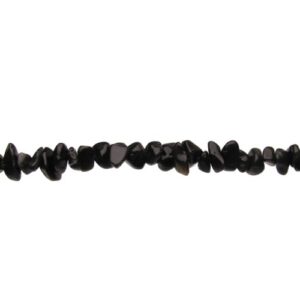 black obsidian gemstone chip beads