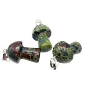 dragon blood jasper mushroom pendant