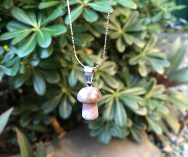 fancy jasper mushroom pendant natural gemstone