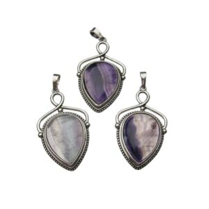 natural fluorite gemstone drop pendant
