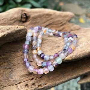 fluorite faceted cube gemstone beads