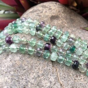 fluorite faceted wheel gemstone beads