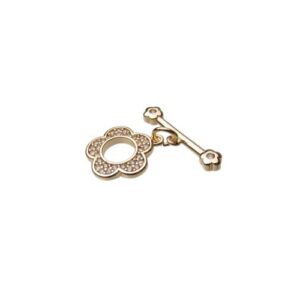 gold flower toggle 18k tarnish resistant