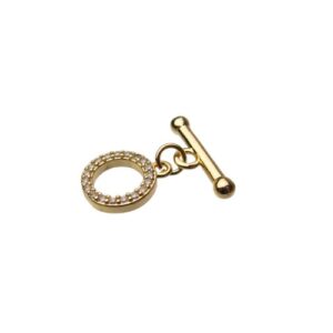 gold diamante toggle clasp 18k tarnish resistant