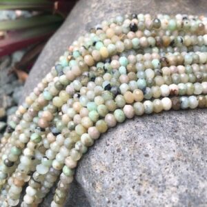 green moonstone faceted rondelle beads natural Australia