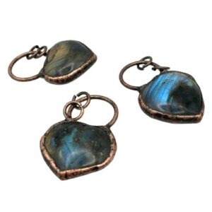 labradorite chunky heart natural gemstone pendant