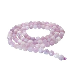lepidolite faceted 4mm gemstone beads