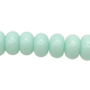 mint glass rondelle beads