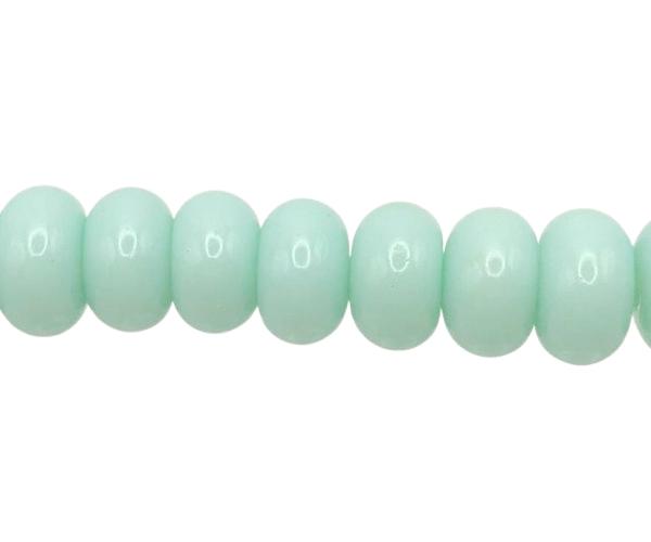 mint glass rondelle beads