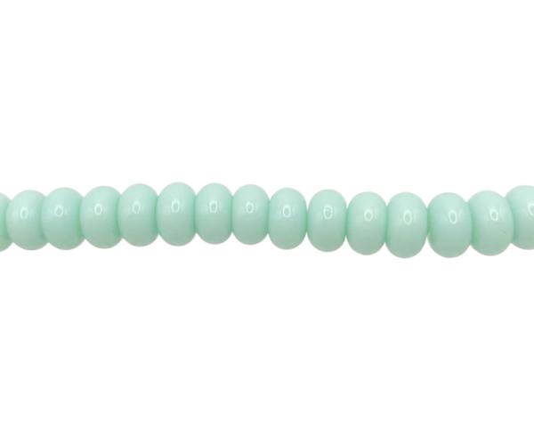 mint glass rondelle beads