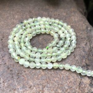 prehnite gemstone beads 3mm faceted