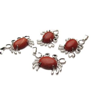 red jasper crab pendant