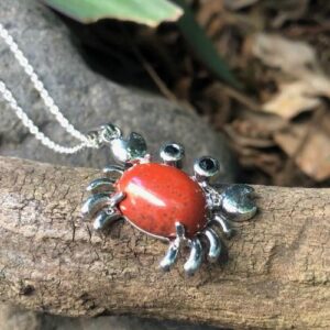 red jasper crab pendant