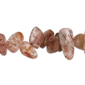 natural red rutilated quartz gemstone chip beads Australia