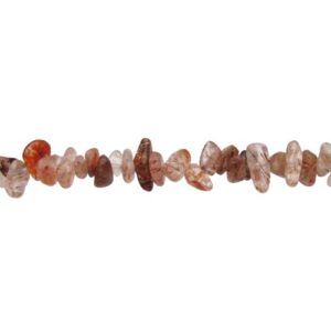 natural red rutilated quartz gemstone chip beads Australia