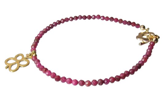 ruby faceted 3mm bracelet
